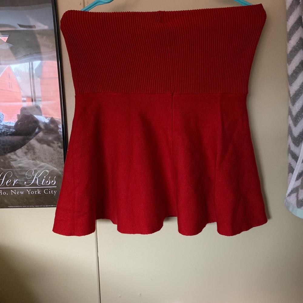 Zara Basic Red Flare Mini Skirt - image 1